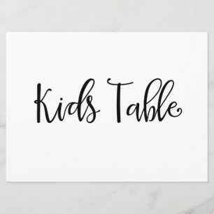 Kalligrafie "Kids Table" Hochzeitszeichen Einladung