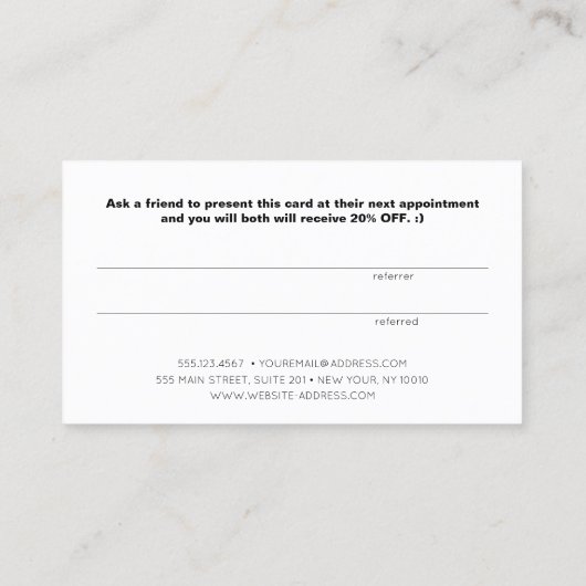 Kalligrafie-Kundenkommunikation Empfehlungskarte (Rückseite)