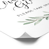 Kalligrafie "Lasst Liebe wachsen" Rustikales Grün Poster (Ecke)