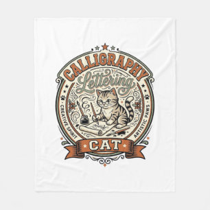 Kalligrafie-Lettering-Katze Kalligrafie-Lettering- Fleecedecke
