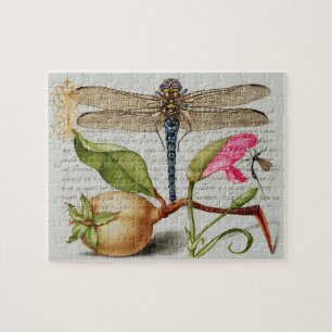 Kalligrafie (Libelle, Nelke & Birne) Puzzle