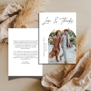 Kalligrafie Liebe & Dank Arch Foto Junggesellinnen Dankeskarte