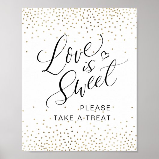 Kalligrafie "Liebe ist süß" Bitte nehmen Sie eine Poster (Vorne)