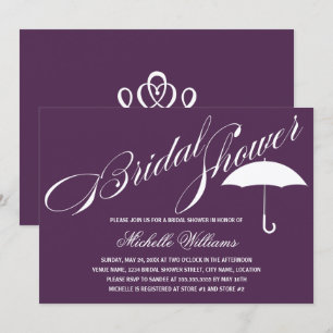 Kalligrafie Lila Brautparty Einladung