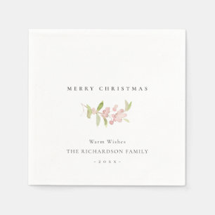 KALLIGRAFIE-MERRY-CHRISTMAS, SOFT BLUSH ROSE PINK SERVIETTE