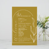 Kalligrafie-Minimal-Text-Script-Hochzeitsprogramm (Stehend Vorderseite)