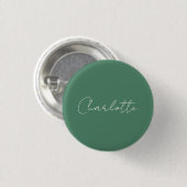 Kalligrafie Minimalistisch Chic Custom Personal Ed Button (Vorne & Hinten)