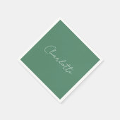 Kalligrafie Minimalistisch Chic Custom Personal Ed Serviette (Ecke)