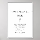 Kalligrafie Minimalistisch Mimosa Bar Wedding Sign Poster (Vorne)