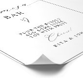 Kalligrafie Minimalistisch Mimosa Bar Wedding Sign Poster (Ecke)