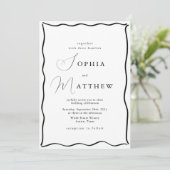 Kalligrafie Minimalistische Handzeichnung Einladung (Stehend Vorderseite)