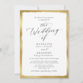 Kalligrafie mit Gold Edge Classic Luxury Wedding Einladung (Vorderseite)