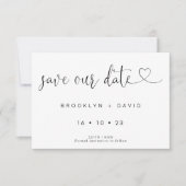 Kalligrafie mit Herz-Hochzeit Speichern Sie die Da Einladung (Vorderseite)