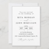 Kalligrafie Moderne Minimalistische Skripthochzeit Einladung (Vorderseite)