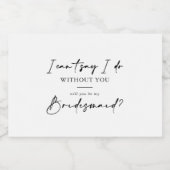 Kalligrafie Moderner Elegant Bridesmaid-Vorschlag Schaumweinetikett (Einzelnes Label)