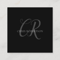Kalligrafie Monogram Name Black Gray Custom Gift