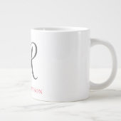 Kalligrafie Monogram Name Black Gray Custom Gift Jumbo-Tasse (Rechts)
