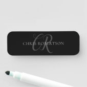 Kalligrafie Monogram Name Black Gray Custom Gift Namensschild (Beispiel)