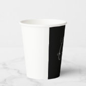 Kalligrafie Monogram Name Black Gray Custom Gift Pappbecher (Rechts)