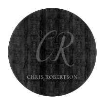 Kalligrafie Monogram Name Black Gray Custom Gift