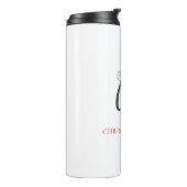 Kalligrafie Monogram Name Black Gray Custom Gift Thermosbecher (Nach links gedreht)