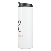 Kalligrafie Monogram Name Black Gray Custom Gift Thermosbecher (Nach rechts gedreht)