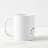 Kalligrafie Monogram White Blue Schlicht Simple Kaffeetasse (Links)