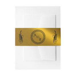 Kalligrafie-Monogramm - Gold Einladungsbanderole