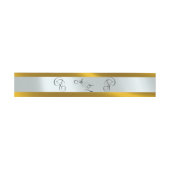 Kalligrafie-Monogramm - Gold/Silber Einladungsbanderole (Flach)