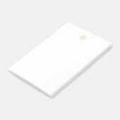 Kalligrafie-Monogramm Goldfarbe Schlicht Modern Post-it Klebezettel (angewinkelt)
