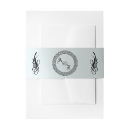 Kalligrafie-Monogramm - Silber Einladungsbanderole