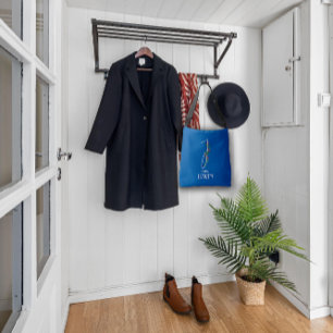 Kalligrafie-Monogramm-Wasserfarben-Buchstabe I bla Tragetaschen Mit Langen Trägern