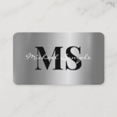Kalligrafie-Name QR-Code-Schrift Luxe Silber Visitenkarte (Vorderseite)