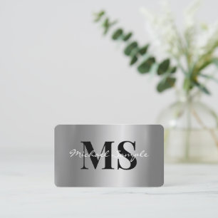 Kalligrafie-Name QR-Code-Schrift Luxe Silber Visitenkarte