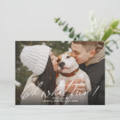 Kalligrafie Oh, was Spaß Foto Feiertagskarte (Stehend Vorderseite)