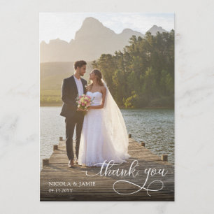 Kalligrafie-Overlay 2 Hochzeitsfoto-Dankeskarten Einladung