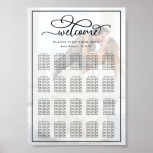Kalligrafie-Overlay-Foto für Hochzeitssitze Poster