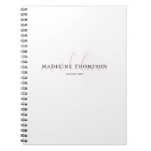 Kalligrafie Pale Pink Name Notebook