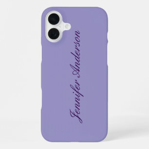 Kalligrafie Pastell Blasslila Personalisiert iPhone 16 Plus Hülle