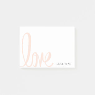 Kalligrafie Pink Liebe Personalisiert Mädchenname Post-it Klebezettel
