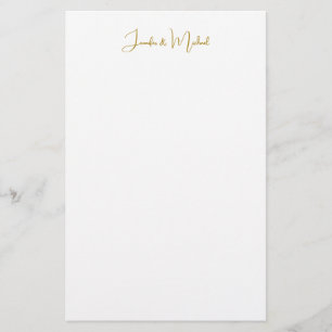 Kalligrafie Professionell Elegante Goldfarbene Nam Briefpapier