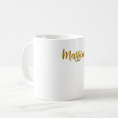 Kalligrafie Profi Elegant Goldfarbe Kaffeetasse (Vorderseite Links)