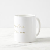 Kalligrafie Profi Elegant Goldfarbe Kaffeetasse (VorderseiteRechts)