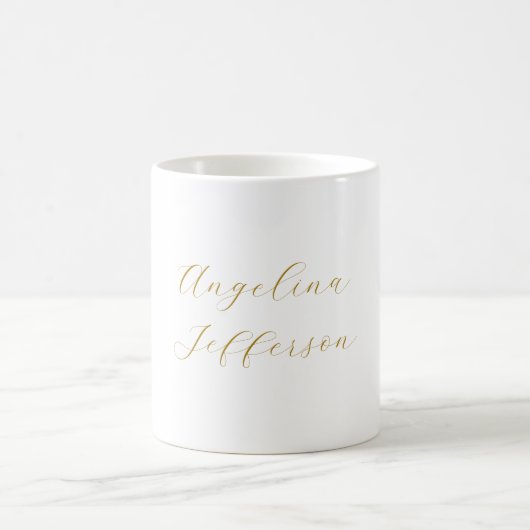 Kalligrafie Profi Elegant Goldfarbe Kaffeetasse (Mittel)