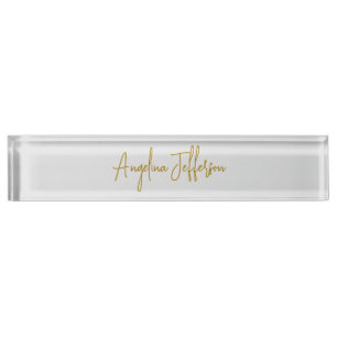 Kalligrafie Profi Elegant Goldfarbe Namensplakette