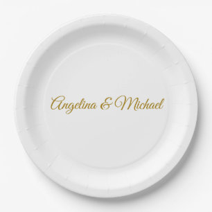 Kalligrafie Profi Elegant Goldfarbe Pappteller
