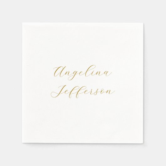 Kalligrafie Profi Elegant Goldfarbe Serviette (Vorderseite)