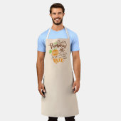 Kalligrafie Pumpkin Gewürz und alles Nizza Schürze (Getragen)