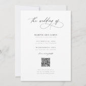 Kalligrafie-QR-Code-Foto Romantische Hochzeit Einladung (Rückseite)