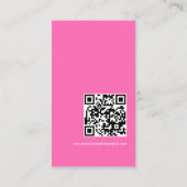 Kalligrafie QR Code Hot Pink Wedding Details Begleitkarte (Rückseite)